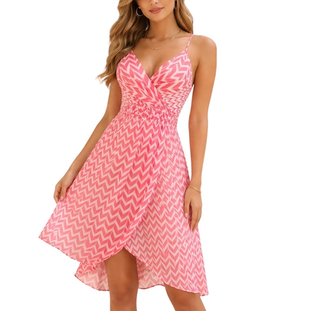 NWT MAXAZRIA COLLECTION Women's Pink Silk Handkerchief Dress